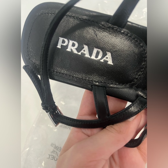 PRADA Black Patent Leather Logo Thong Sandal - Picture 1 of 5
